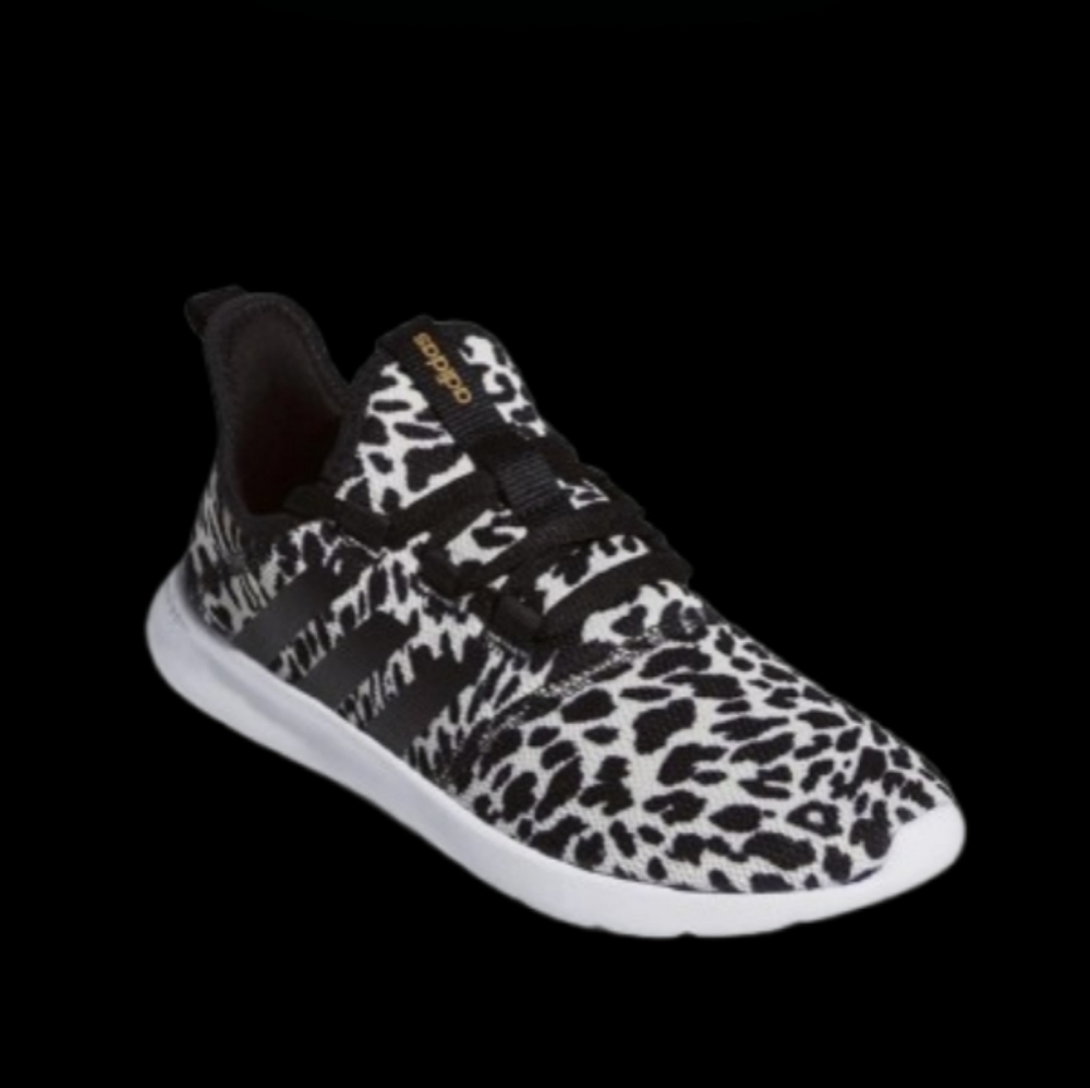 Adidas Cloudfoam Pure 2.0 Leopard Womens Size 8 White Black